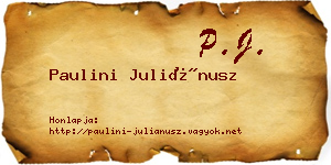 Paulini Juliánusz névjegykártya